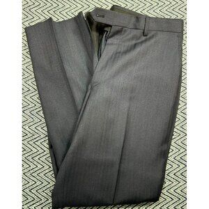 Jos A. Bank Tailored Fit Gray Dress Pants 34R 100% Wool Executive Collection